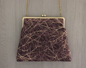 Dark purple Evening bag/ Cross body/ Kimono bag /Hand-made