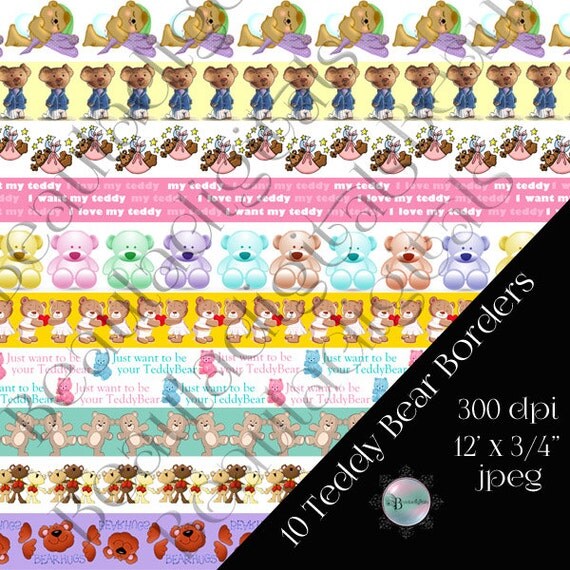 Teddy Bear Digital Borders Bear borders Bear Digital