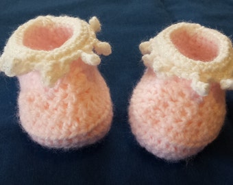 Items similar to crocheted baby booties ornament on Etsy