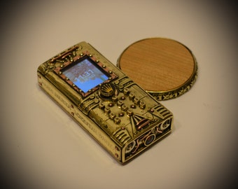 V2 Steampunk phone BRUTAL - based on NOKIA 130 , Wireless charging, Dual SIM Cards, steam technology.