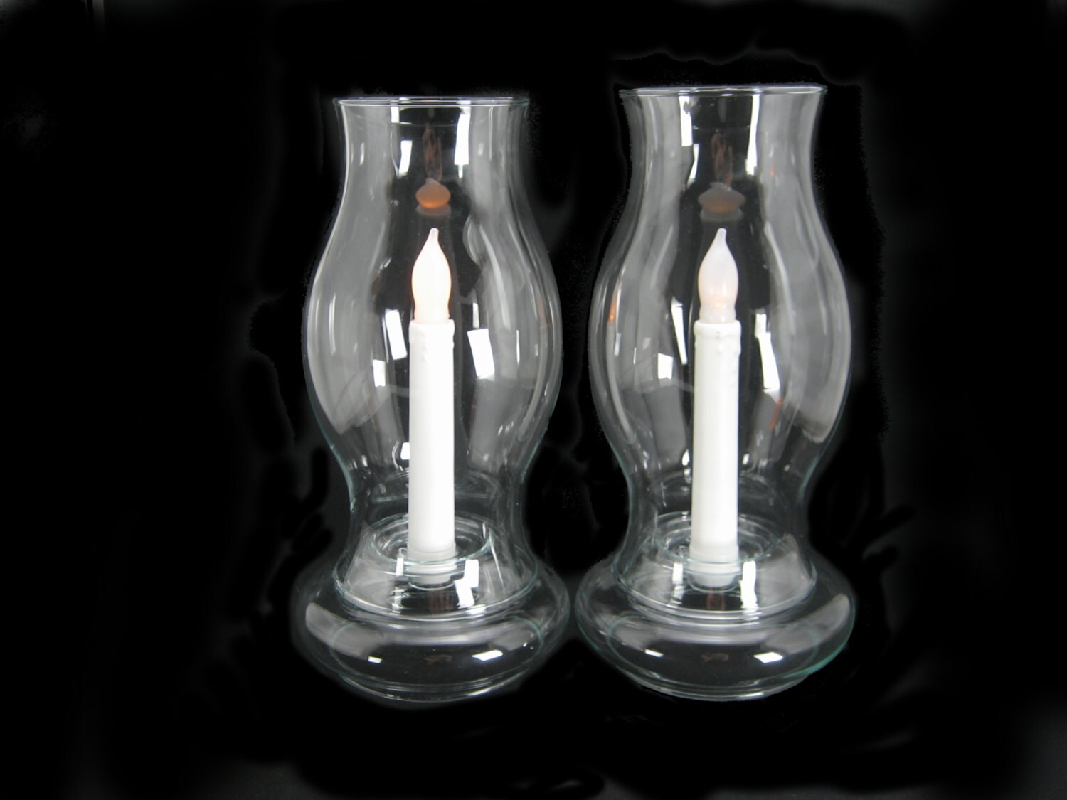 Vintage Pair Clear Glass Hurricane Covers for by BelleBloomVintage