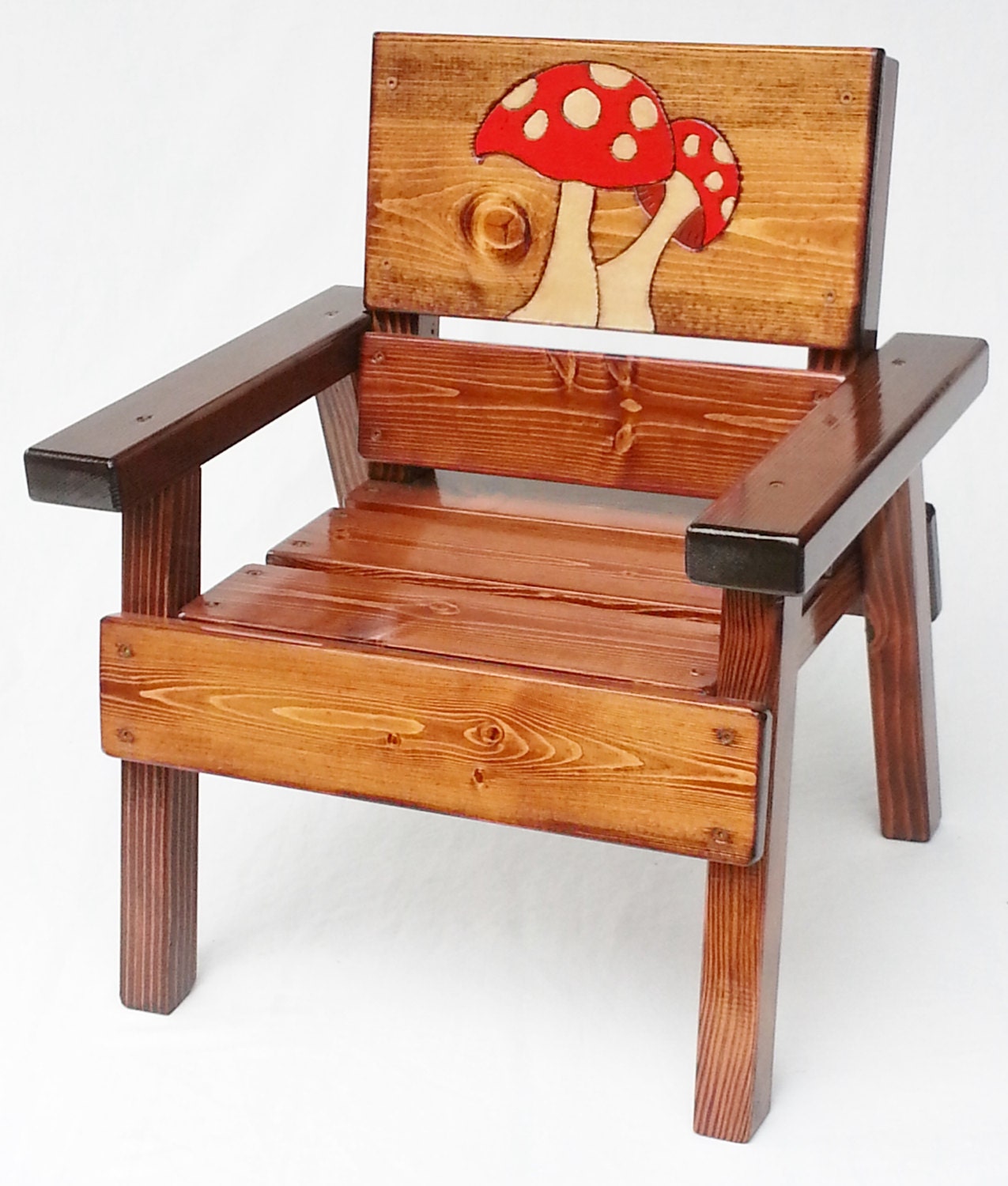 Folk Art Mushroom Kids Chair Secret Garden Rustic Feel