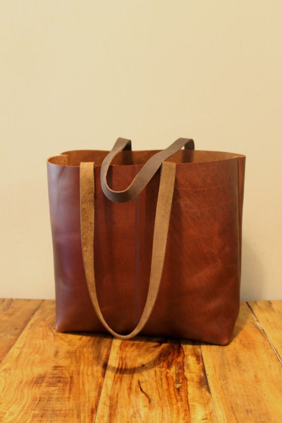 Sale Distressed brown leather tote bag Leather by LimorGalili