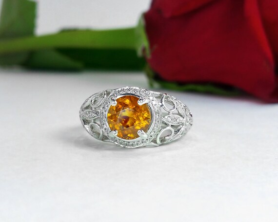 2 28 ctw golden sphene ring in sterling silver 2 28 ctw golden sphene ring in sterling silver