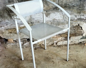 Mid Century Modern Chair French Mesh Chair Metal Chair Style Mathieu Mategot Chair French Designer Chair White Chair Desk Chair