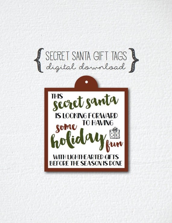 Items Similar To Secret Santa Gift Tags, Christmas Gift Tags, Fun 