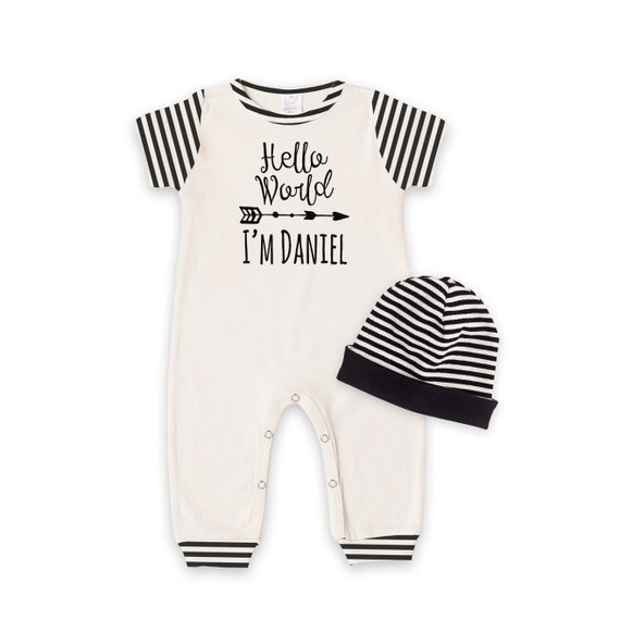Personalized Newborn Take Home Outfit Newborn Boy by TesaBabe