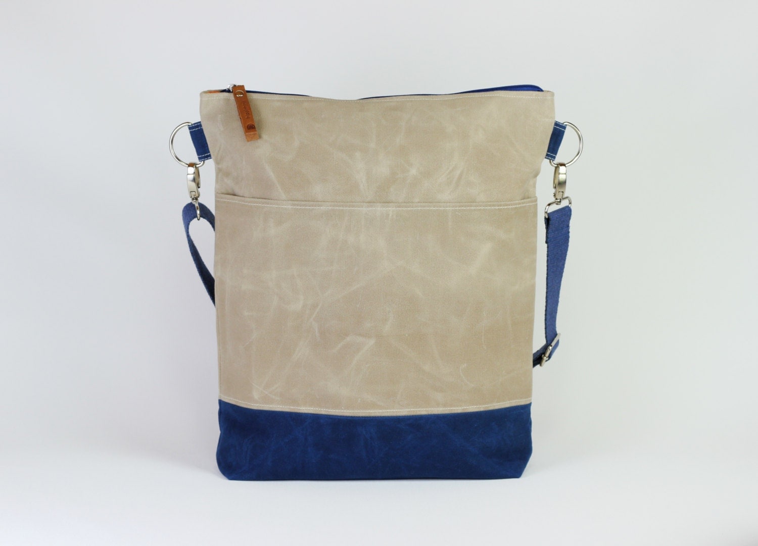 Waxed Canvas Tote Bag Removable Cotton Strap Waterproof Unisex