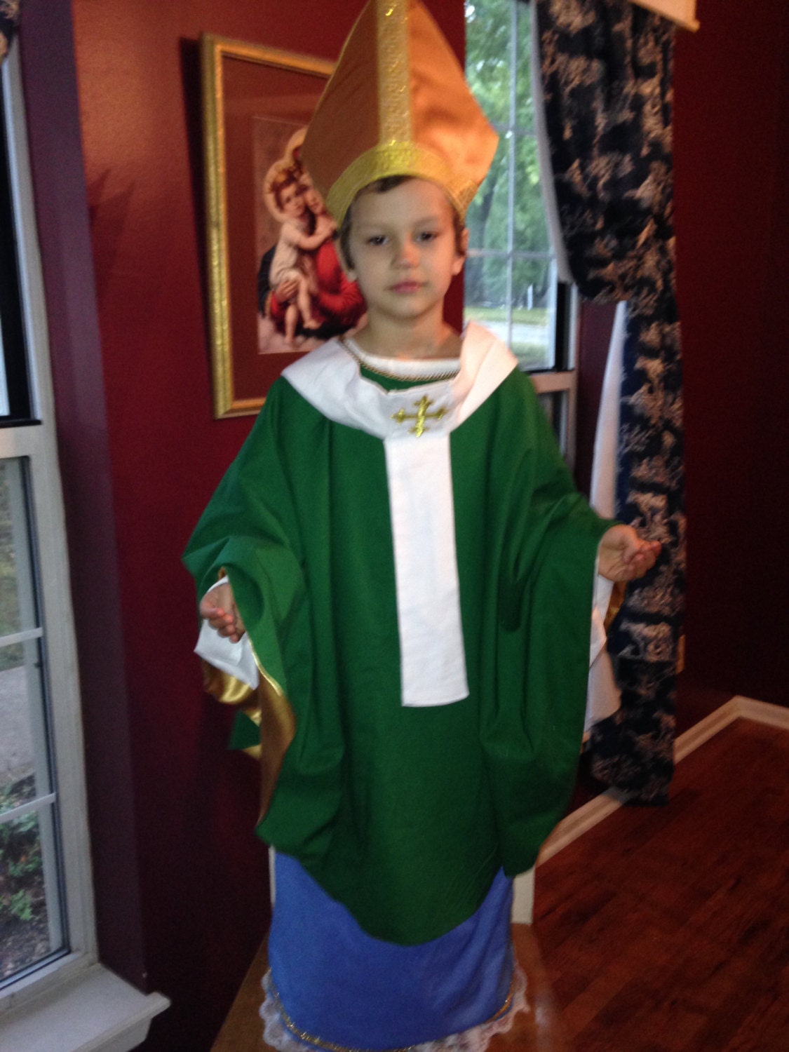 5 piece Saint Patrick costume by VestmentsforJuniors on Etsy