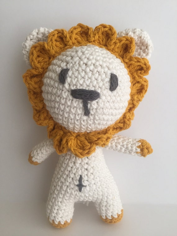 Lion baby rattle crochet lion handmade baby rattle animal