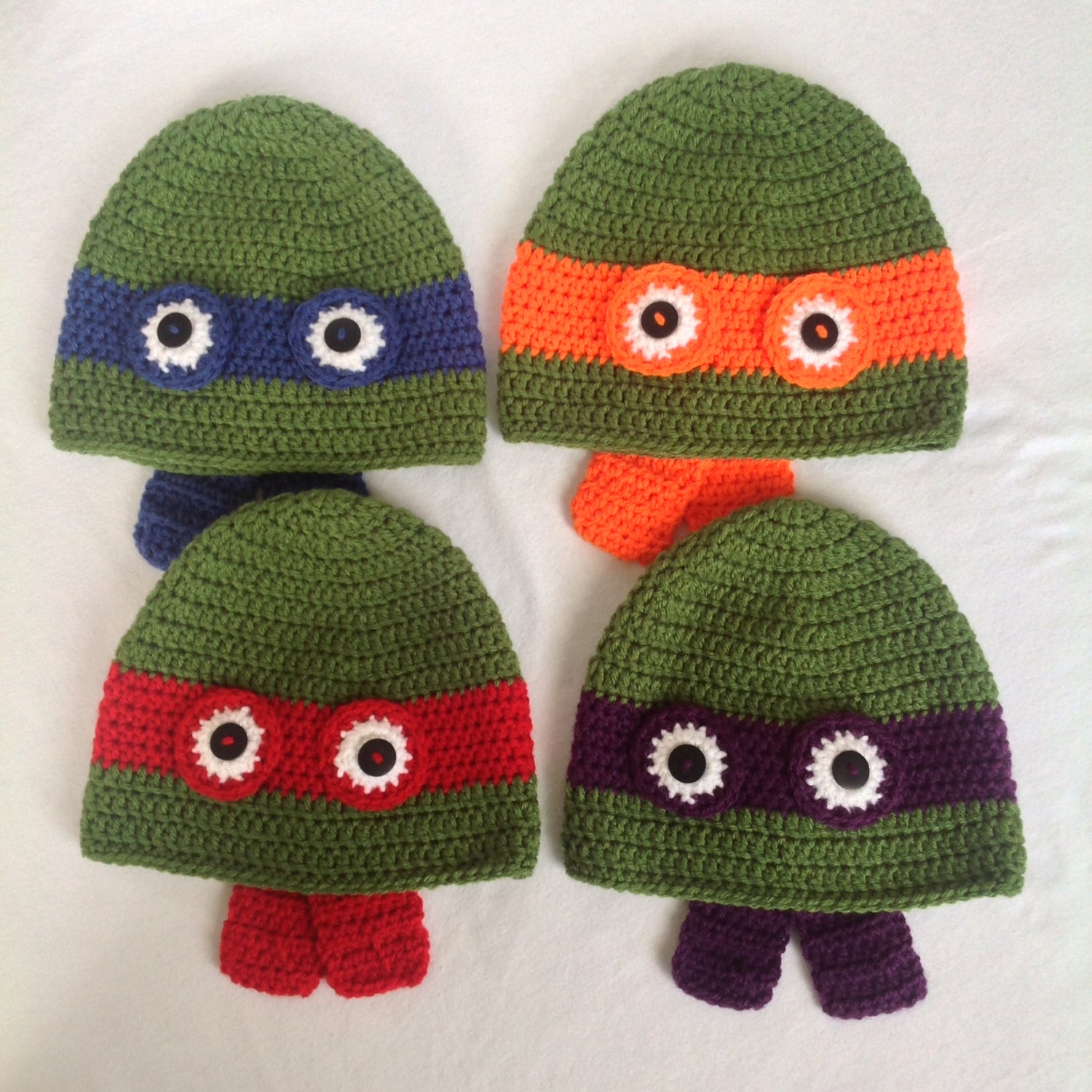 Teenage Mutant Ninja Turtles TMNT Crochet Hat Child size