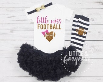Football Onesie, Little Miss Football, Football Outfit, Baby Girl Football, Thanksgiving Outfit, Girls Fall, Halloween, Pumpkin Spice