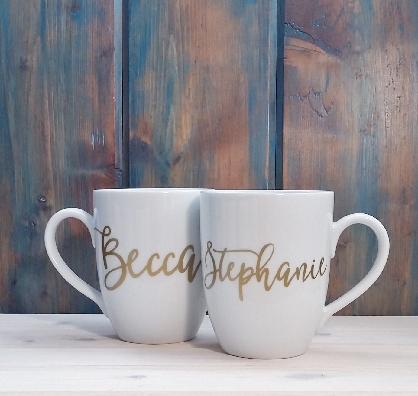 Personalized mug custom mug gold name by TravelingTreeDesign