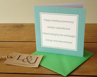 Funny Card - Wedding Anniversary - Anniversary Card - Funny Anniversary - Parents Anniversary - 1st Anniversary - Friends Anniversary