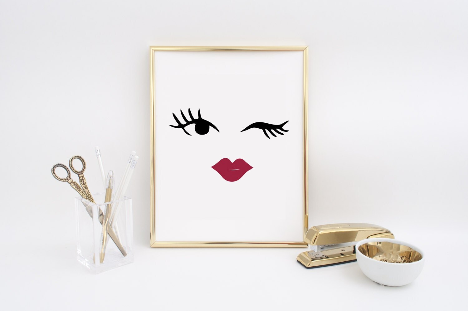  Makeup  Blinked Eye Print Wall  Decor  Minimal Wall Art  Beauty 