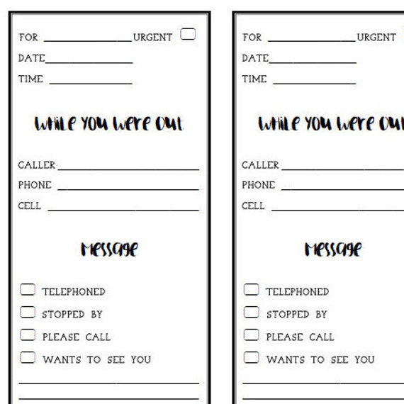 Free Printable While You Were Out Template Aulaiestpdm Blog