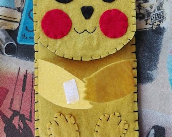 Phone case pikachu pokemon felt hand made custom cover universal smartphone iphone samsung portacellulare funda etui original gift