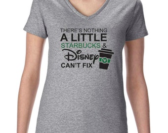 Disney Starbucks Vneck Tshirt