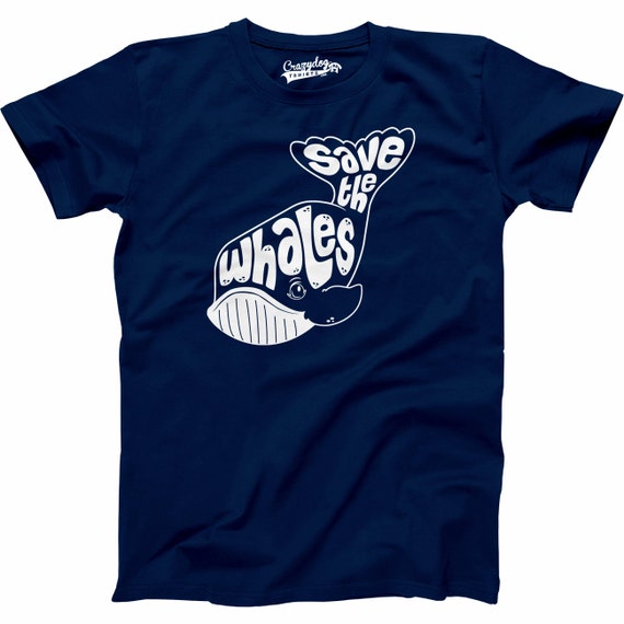 MENS Save The Whales T-Shirt whale tail ocean by CrazyDogTshirts