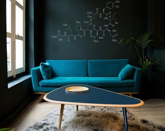 Science art - Chemisrty - Oxytocin molecule vinyl wall decal geekery science school decor