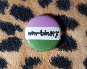 Non-Binary Genderqueer Flag Pinback Button or Magnet
