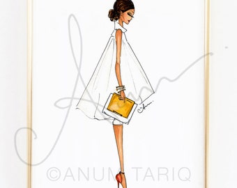 Fashion Illustration Print, Alice + Olivia