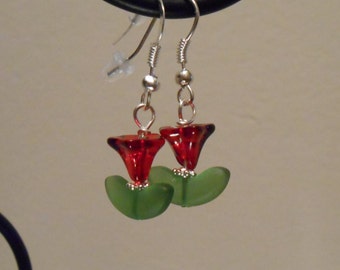 Red Flower Earrings Item No. 13