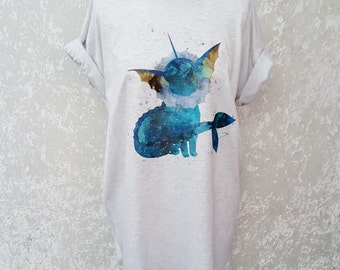 Pokemon Go Tshirt Vaporeon Eevee Eeveelution Cosplay Unisex Graphic Tee