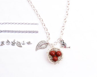 Birds Nest Jewelry, Red Jasper Birds Nest, Birds Nest Necklace, Birds Nest Fertility, Red Jasper Pendant, Reiki Jewelry, Healing Crystals