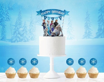 frozen cake topper, Frozen, frozen birthday, frozen birthday party, frozen birthday decorations, frozen birthday banner, frozen banner