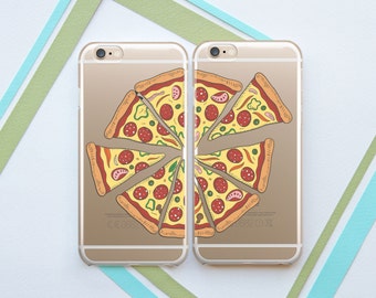Pizza Couples Cases Best Friends iPhone 7 Plus Clear Galaxy Case Couples Samsung Edge Case Google Pixel XL Case Galaxy S8 Case OCT_0006