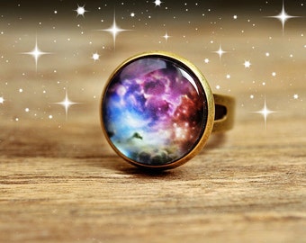 Items Similar To The Crab Nebula Galaxy Ring Statement Glass Dome