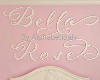 Wooden Letters for Nursery Baby Girl Name Sign Nursery Wall Décor Baby Room Signs Name Art Large Script Alphabeticals Wall Hanging Letters