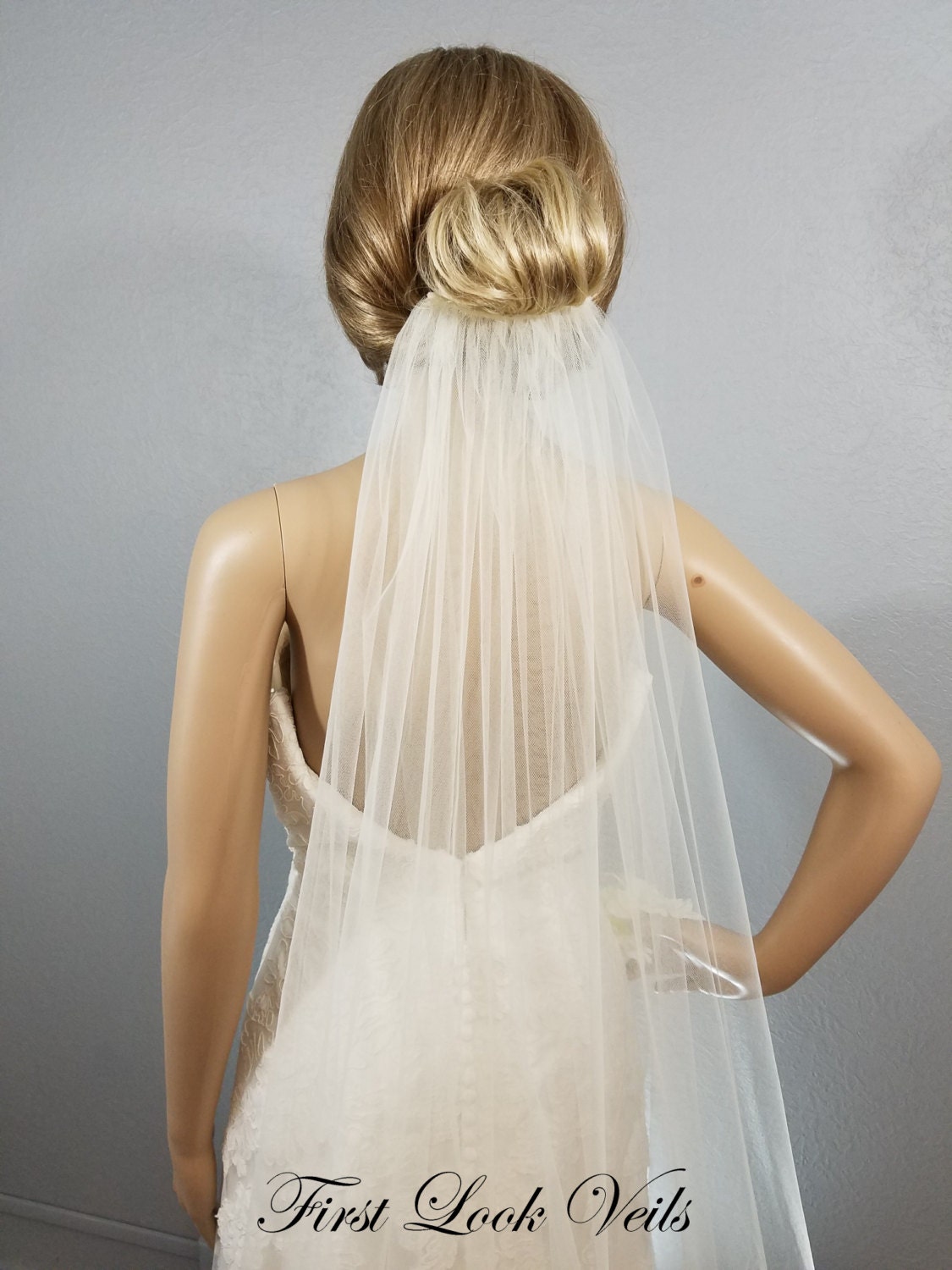 Ivory Wedding Veil Bridal Cathedral Veil One Layer Plain