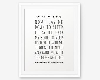 Printable Now I Lay Me Down To Sleep Prayer