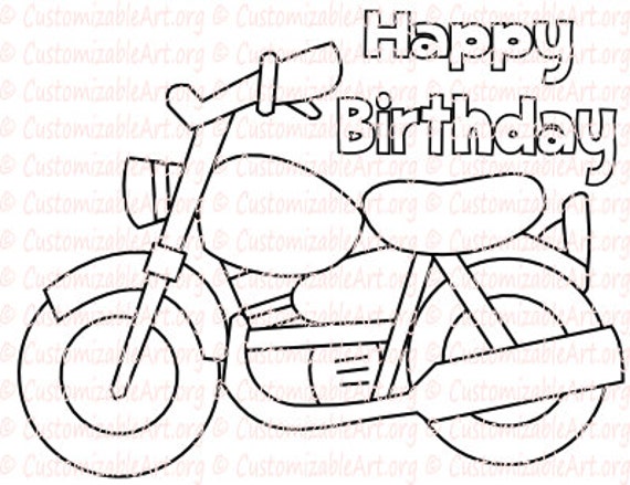 Items similar to Motorcycle Coloring Page Printable Digital Motorcycle ...
