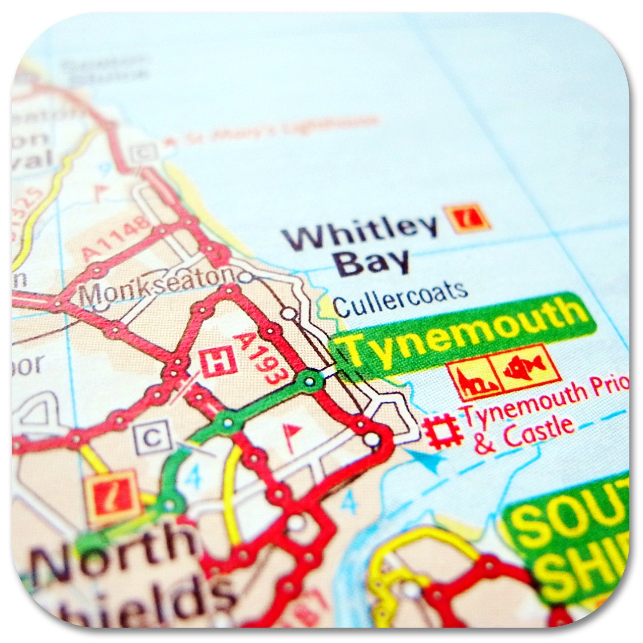 Tynemouth/Whitley Bay Map Coasters