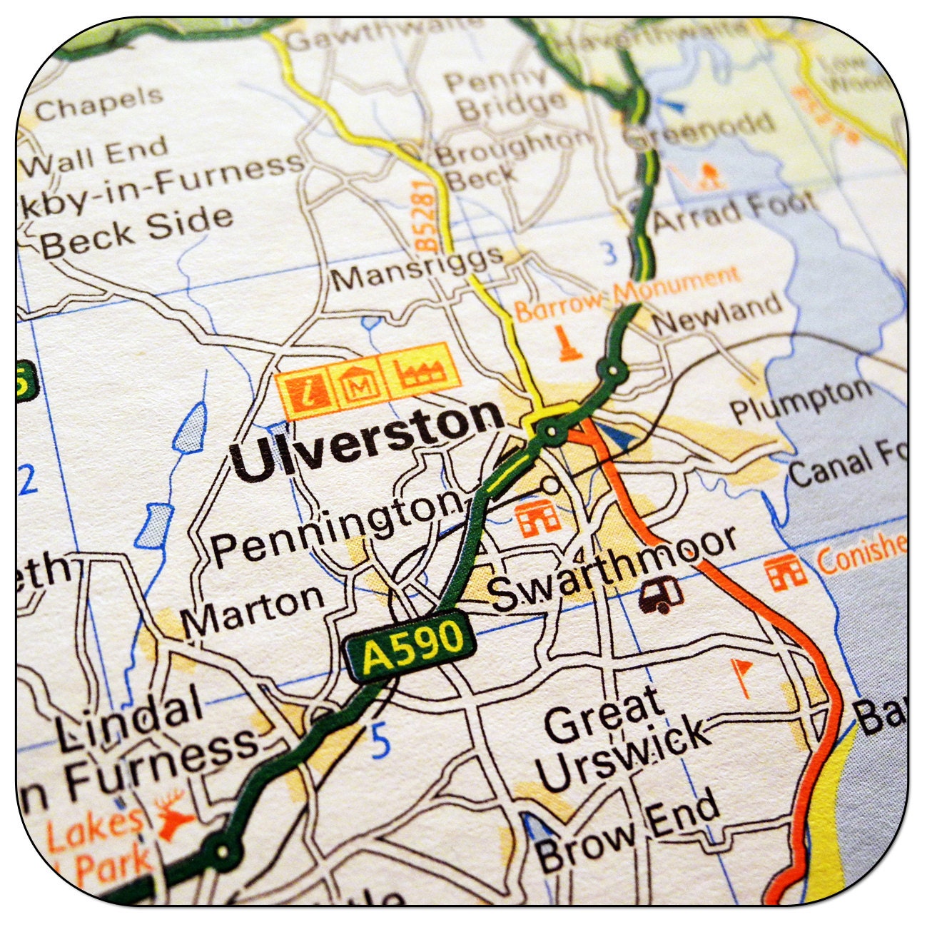 Ulverston Map Coasters