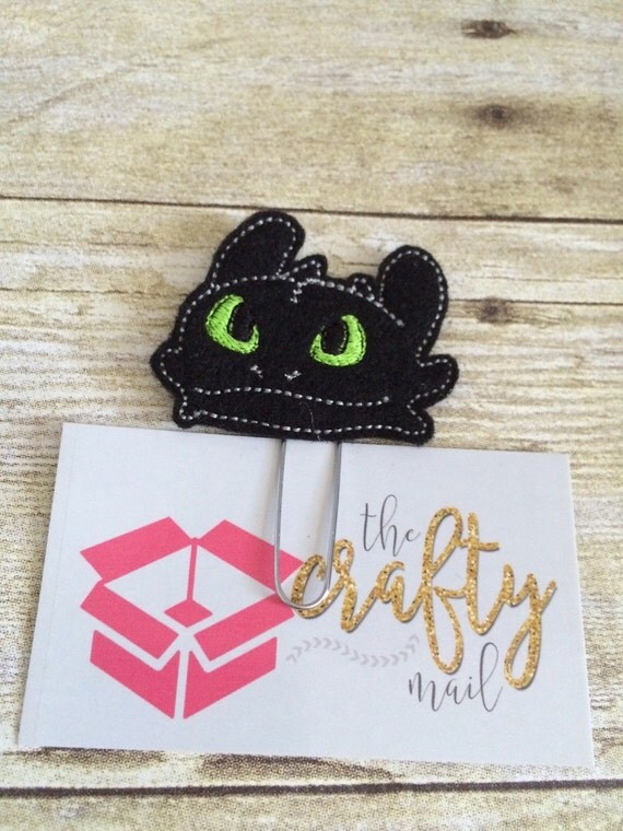 Toothless Head Planner Clip/Paper Clip/Feltie Clip. Dragon planner clip. Character planner clip