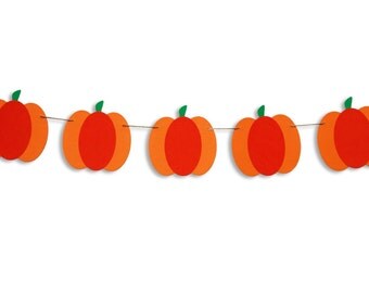 Pumpkin garland, Pumpkin banner, Pumpkin bunting, Fall decoration, Autumn decoration, Halloween