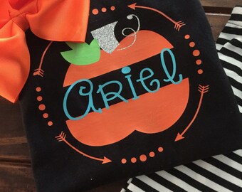 Pumpkin name frame SVG, DXF, EPS, png Files for Cutting Machines Cameo or Cricut - halloween monogram svg - fall monogram svg - pumpkin