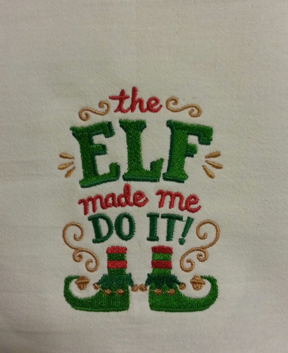 Funny Embroidered Holiday Dish Towel