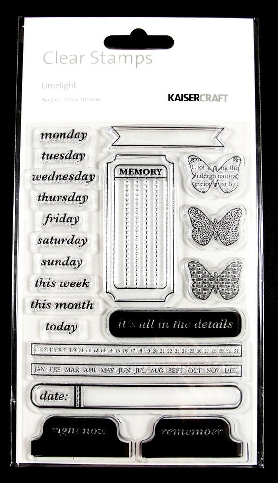 KaiserCraft Clear Stamp Set Planner Stamps Limelight