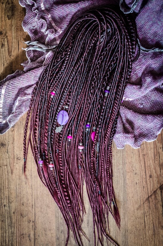 double ended synthetic dreads for sale purple and pink