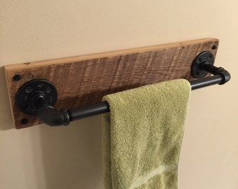 Shelf with towel bar | Etsy