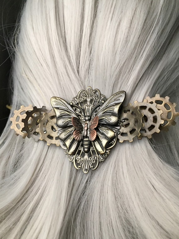 Wedding Hair Accessories or Thick Hair Barrette Butterfly