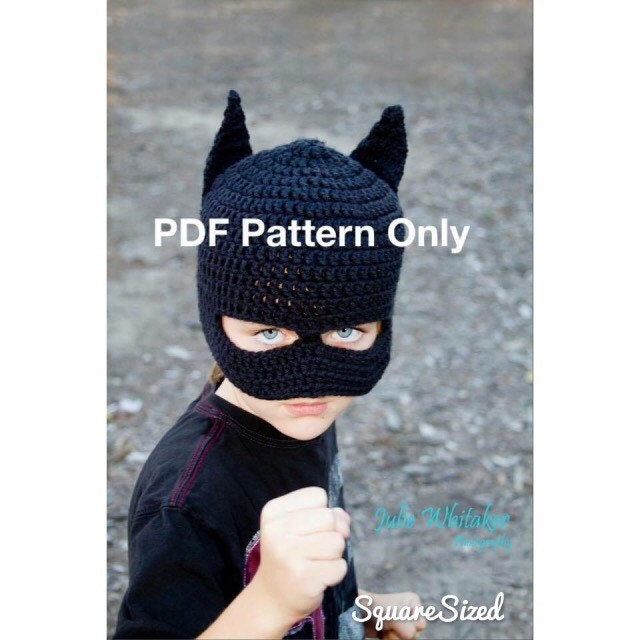 Batman Beanie with or without mask PATTERN ONLY Crochet