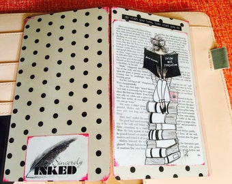 Mixed Media "Bookworm" Travelers Notebook Dashboard