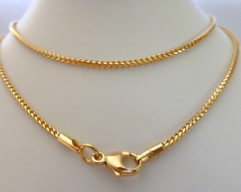 18ct Solid Gold Curb Chain Necklace 45cm's 18 N86