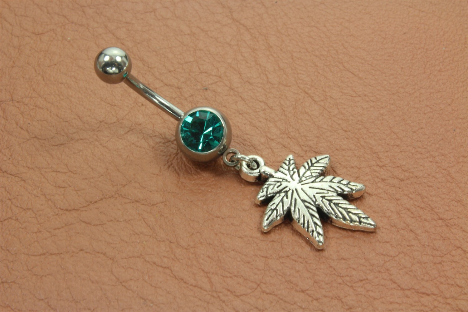 Pot Belly Button Ring. Weed Belly Band. Beach Belly Ring. Weed